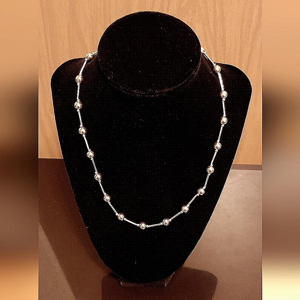 Silver and Gold Beaded Necklace Premier Designs